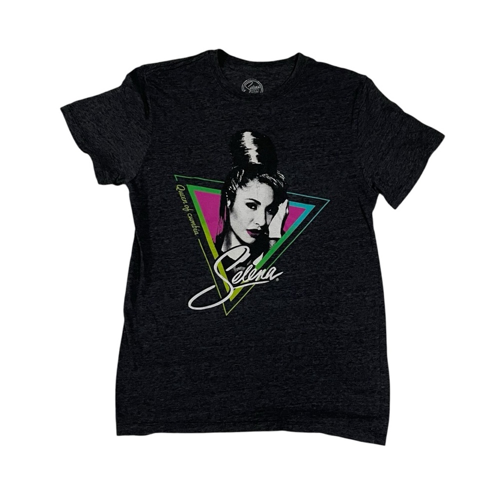 Selena Black T-shirt with Bright Graphic design Size S